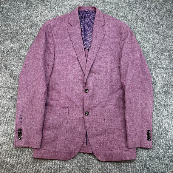 Ted Baker Endurance Sport Coat 38R Men Purple 100% Wool Office Career
